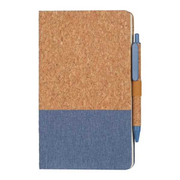 BORSA – eco-neutral Set of A5 Cork Fabric Hard Cover Notebook and Pen - Image 2