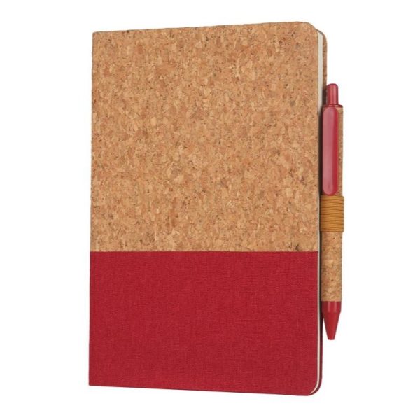 BORSA – eco-neutral Set of A5 Cork Fabric Hard Cover Notebook and Pen - Image 3