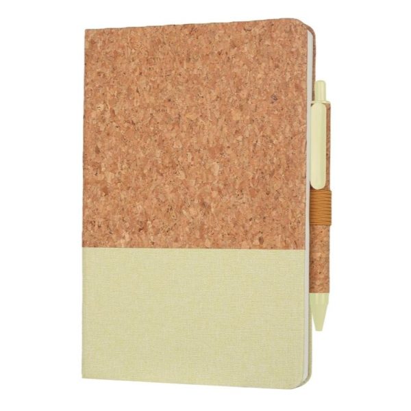 BORSA – eco-neutral Set of A5 Cork Fabric Hard Cover Notebook and Pen - Image 4